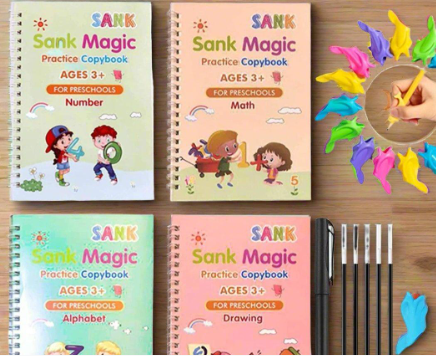 Sank Magic Book Set – Reusable Kids Learning Books with Magical Writing Effect